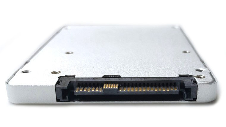 connector on back panel of u.2 solid-state drive