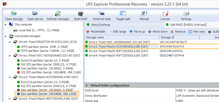 64 bit partition find and mount