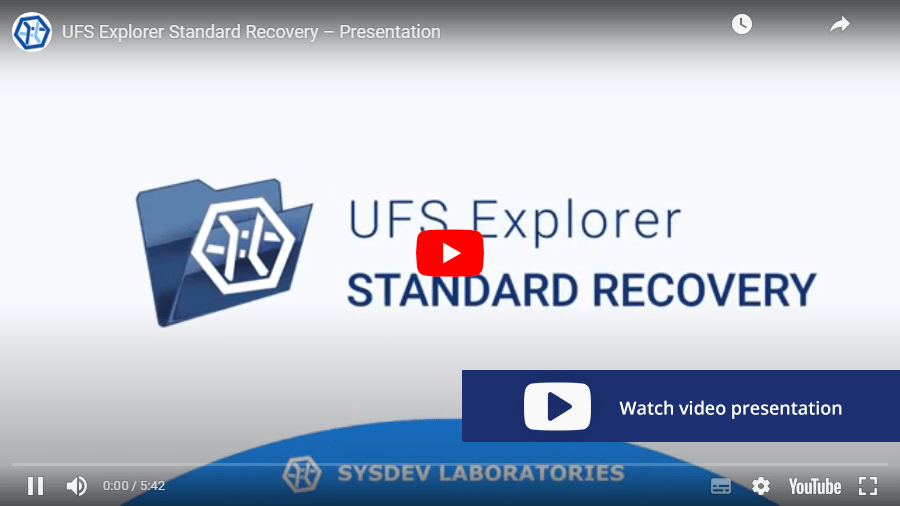 ufs explorer professional recovery tutorial